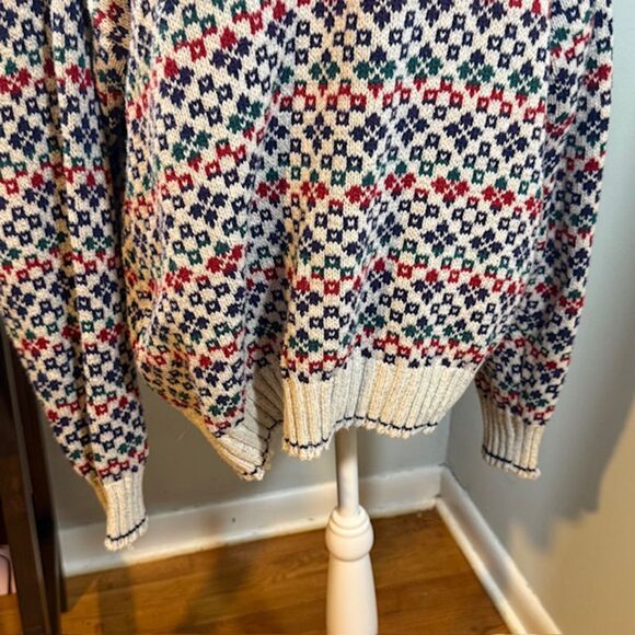 I.N.C Fair Isle Nordic Sweater XL Multi Cotton Cabincore Oversized Dadcore - Picture 4 of 7